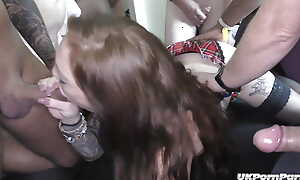 Amazing gangbang fuck party with Alexxavice with an increment of Roxy Rose