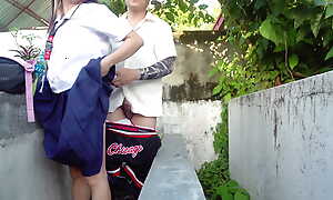 Pinay Student and Pinoy Motor coach lovemaking in public cemetery