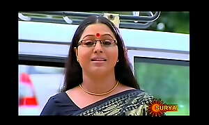 Mallu Serial Actress Lakshmi Priya Belly button Skim through Saree