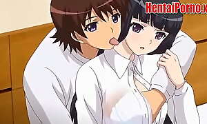 Hentai, hermana celosa tiene sexo clothes-brush su hermano después de hacer la tarea.