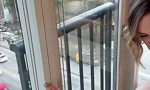 Spliced fucks three guys in inn window vanguard getting creampie and facial