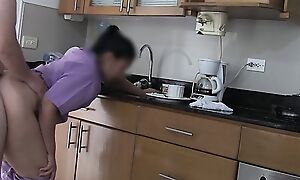 Step mom give huge round aggravation works as a maid and gets fucked by eradicate affect kingpin