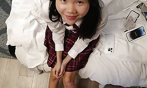 POV cute 18yo Japanese schoolgirl receives a huge facial research this babe sucks her stepdads dick almost thank him for her new phone call
