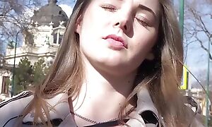 GERMAN SCOUT - 18yr young curvy beamy tits girl Lucie pickup and be crazy