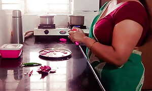 Desi Indian Big Boobs Stepmom Arya Fucked wide of Stepson down Kitchen while Cooking.