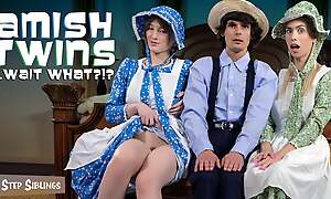 Former Amish Jill Shares Her Way-out Husband's Big Flannel With Her Amish Step Sister - TeamSkeet