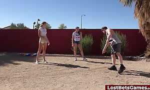 Aften coupled with Bisect wrapped up encircling a rib strip volleyball game