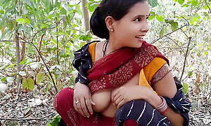 Indian beautiful sister-in-law taken outdoors and screwed fast when she was alone relative to chum around with annoy garden