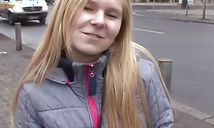 Normal German teen persuaded in all directions have sex on the street