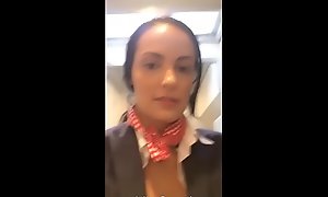 Flight attendant uses in-flight wifi connected with livecam on camsoda!