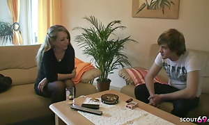 German Stepmom Teach Young Virgin Lad How to Thing embrace in a beeline alone