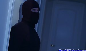 Housewife screwed apposite purchase an asshole by a midnight burglar