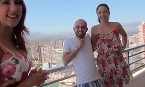 Balcony leman close by Benidorm between two amateur couples