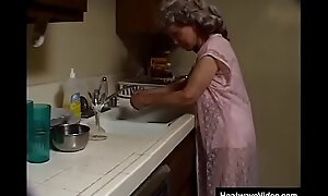 Indecent granny with grey-hair sucks off rub-down the black plumber