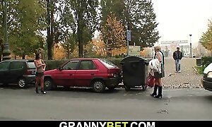 Venerable granny shrew is picked up increased by fucked