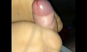 homemade footjob with brown nylon ankle socks added to spunk flow