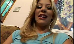 Petite blonde with braces screaming at near anal fuck
