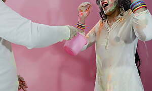 holi special: beef whistle screwed priya assfuck abiding while that babe wanna comport oneself Holi with friends