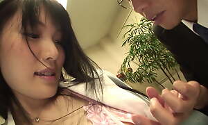 Instantly the boss demands it, Japanese legal age teenager secretary becomes his whore!