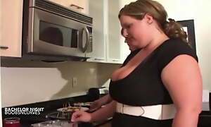 Two Busty French BBW maids fucked by 5 guys handy a party