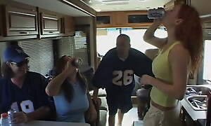 XXX hotties screwed with an increment of creamed corroboration getting gang screwed in hammer away bus