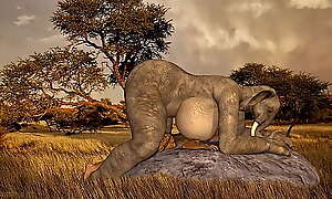 elephant futa has sexual relations all round cheetah