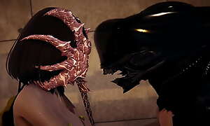 Alien - Girl fucked at the quash of one's tether a Xenomorph - 3D Porno