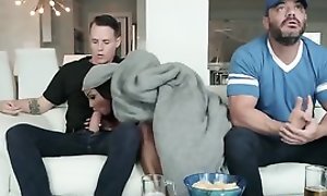 Big facialed mature fucks her stepson on the couch